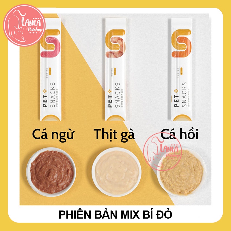 Combo 50 Thanh Súp Thưởng cho mèo Pet Snack thanh 15g - Đầy đủ 9 vị