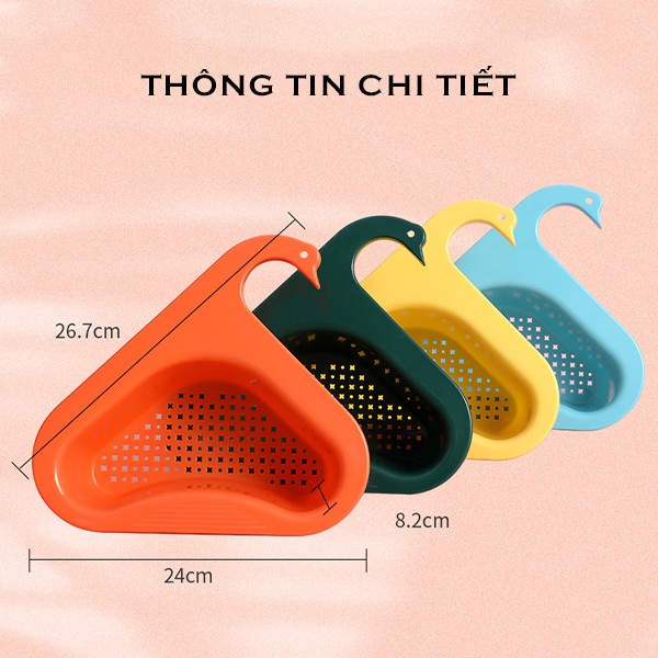 khay lọc rác mỏ vịt bồn rửa bát thông minh đa năng, bồn rửa chén có móc treo tiện lợi nhà bếp, đựng ráo nước