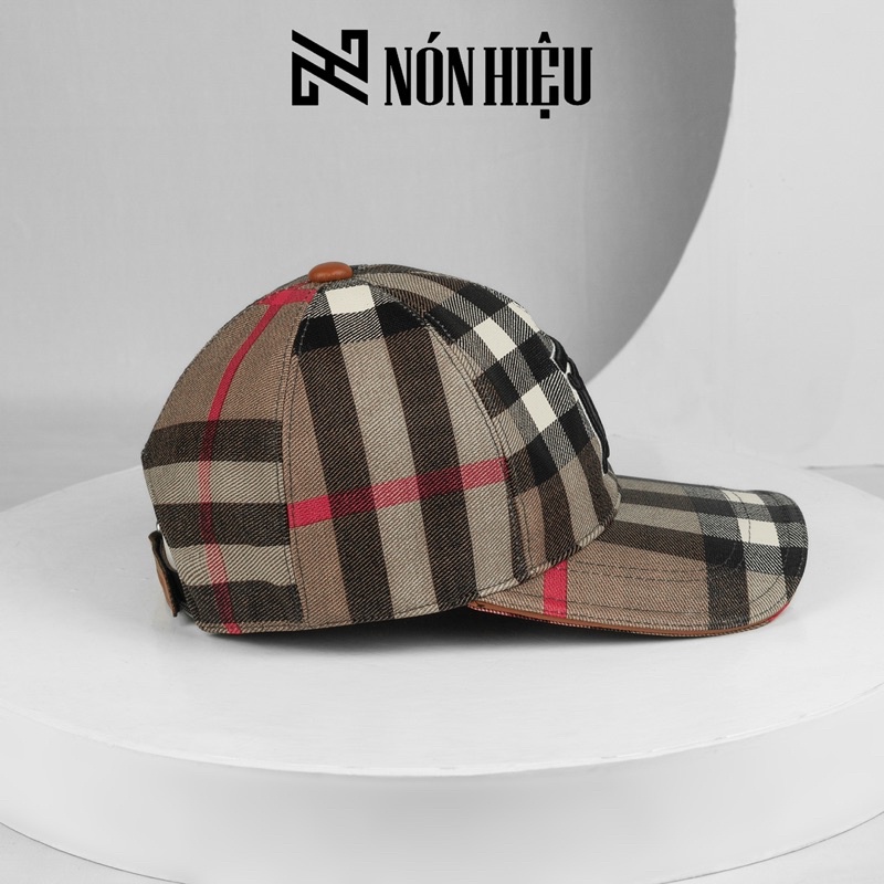 Mũ lưỡi trai - Nón Bucket phối viền da hoạ tiết Burberry MADE IN BANGLADESH Full Tem Mark hãng
