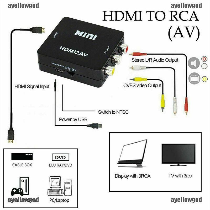 Cáp Chuyển Đổi Hdmi Sang Rca Av Cvbs 3rca 1080p | BigBuy360 - bigbuy360.vn