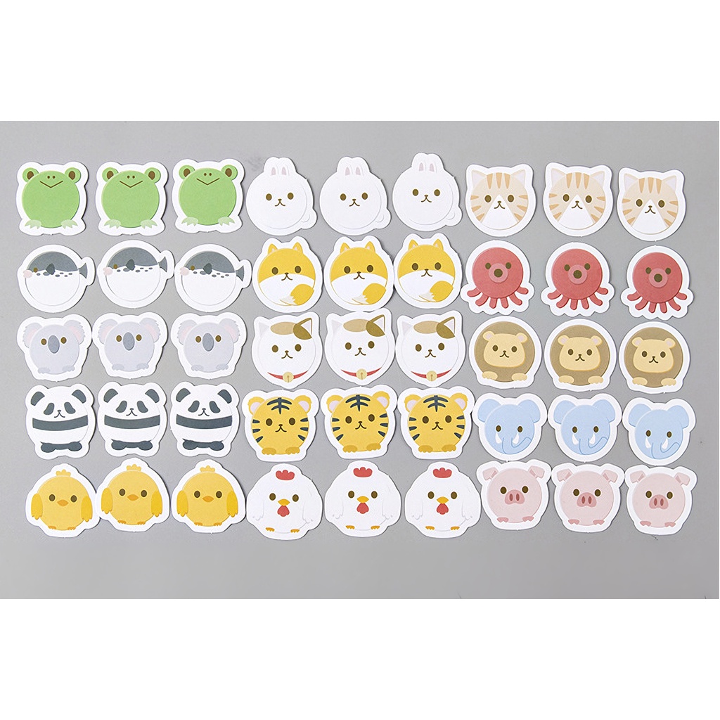 Sticker chủ đề Thú Xinh - Hộp 45 miếng dán trang trí sổ tay Bullet Journal - M044