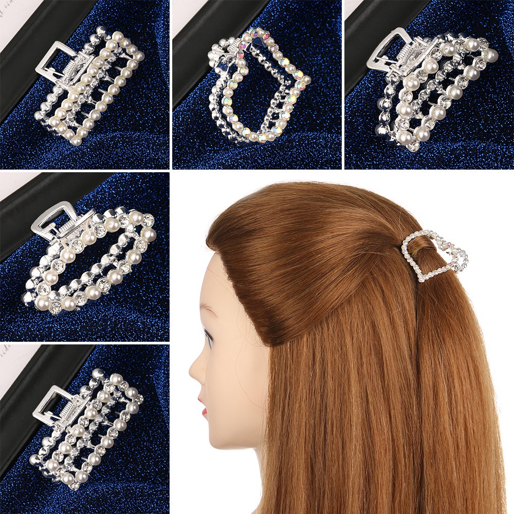 (Hàng Mới Về) Kẹp Tóc Móng Vuốt Bằng Hợp Kim Đính Ngọc Trai Nhân Tạo Dành Cho Nữ Mihan1