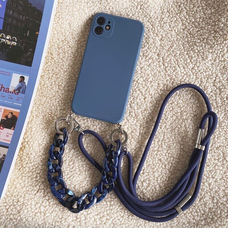 Ốp Điện Thoại Tpu Mềm Có Dây Đeo Chéo Cho Samsung Galaxy S22 S21FE S21Ultra Plus S20 FE S10 Note 8 9 10 pro Note 20 Ultra