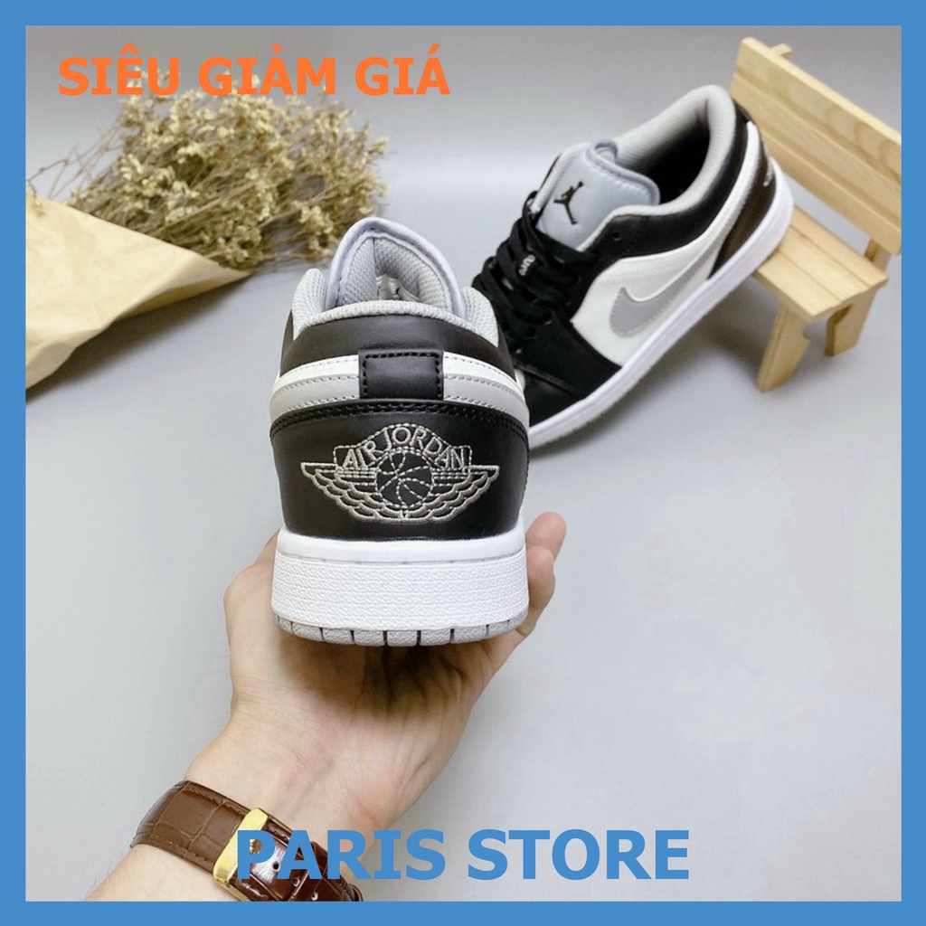 Giày Thể Thao Nam Nữ Jordan JD1 Low Ghi Đen Xám Cổ Thấp Thời Trang Full Box Bill