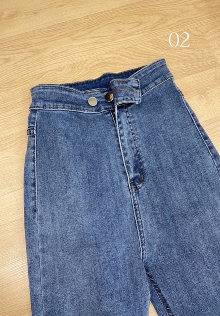 Quần jeans dài 2 NÚT TRƠN mã 02 ôm body lưng siêu cao | BigBuy360 - bigbuy360.vn