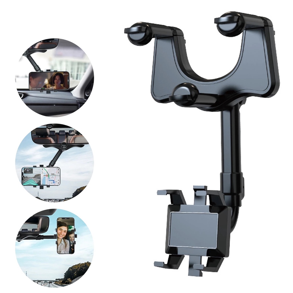 Giá Đỡ Điện Thoại Gắn Kính Chiếu Hậu Xoay 360 Độ Tiện Dụng