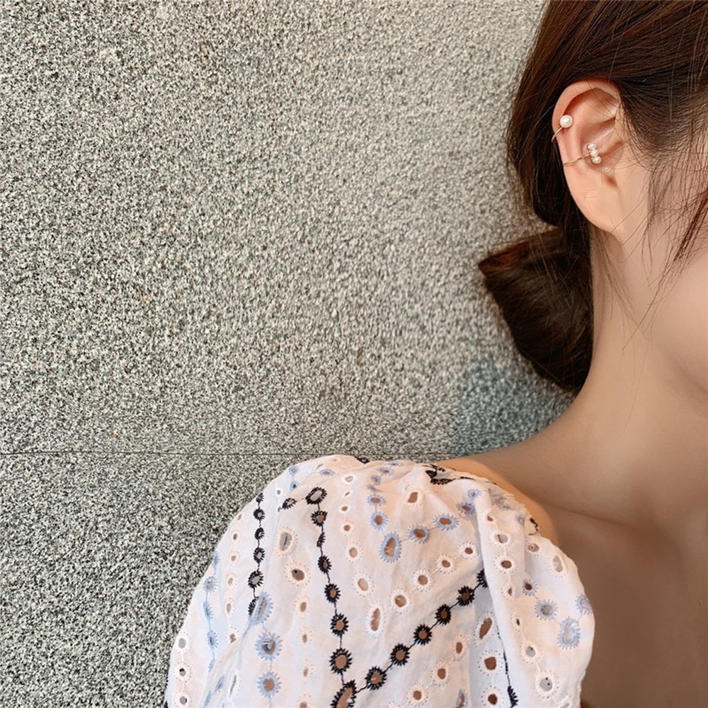 Set 3 chiếc khuyên tai hợp kim màu vàng xinh xắn phong cách Hàn Quốc thời trang cho nữ