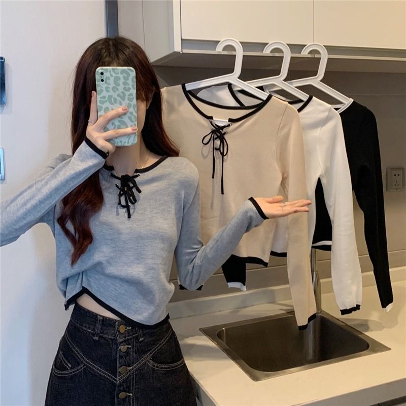 Áo sweater Dệt Kim Cổ Tròn Dáng Ôm Phong Cách Hàn Quốc Cho Nữ JL-TX-549