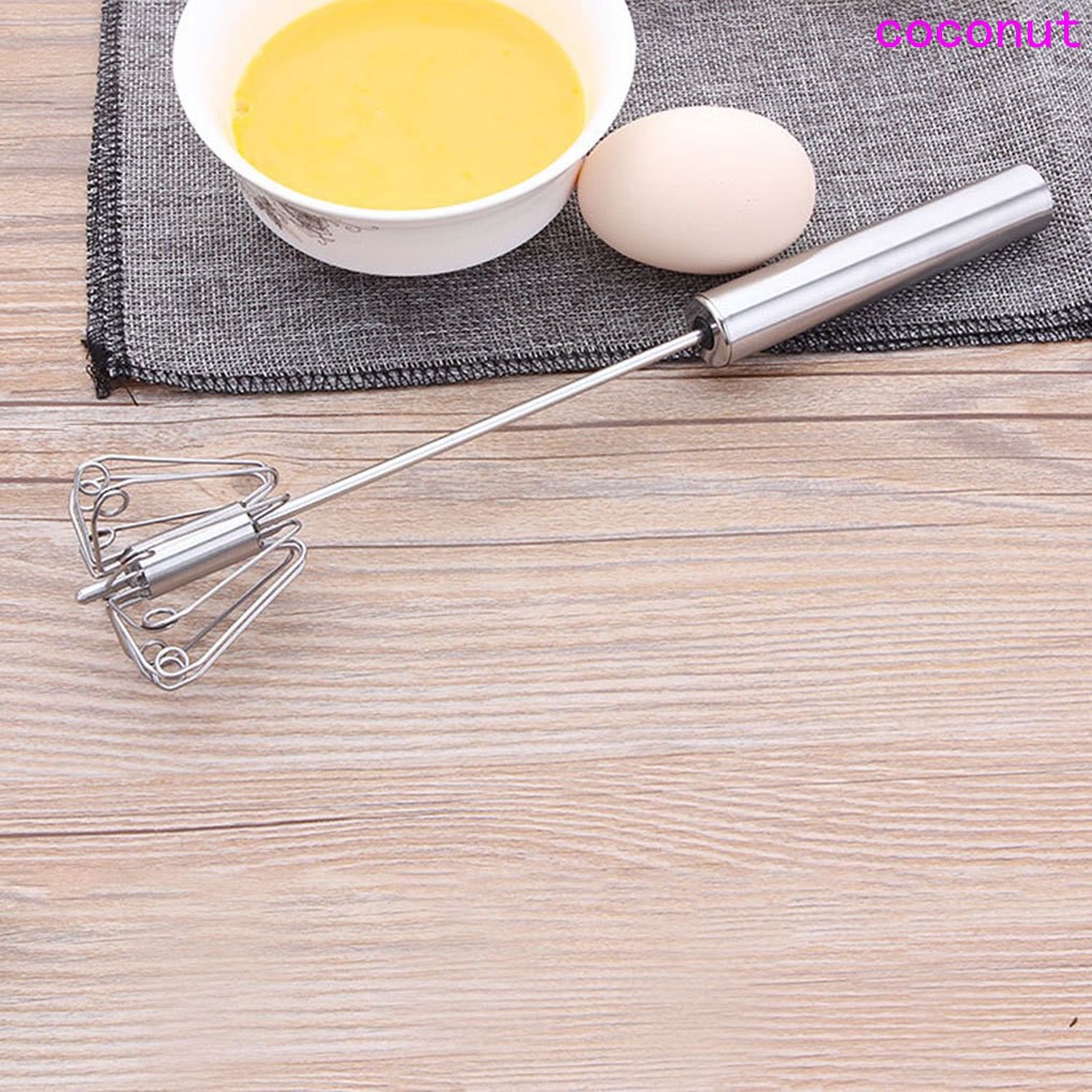 Semiautomatic Hand Press Type Rotary Egg Whisk Agitator 10 Inch Stainless Steel Mixer Kitchen Tools