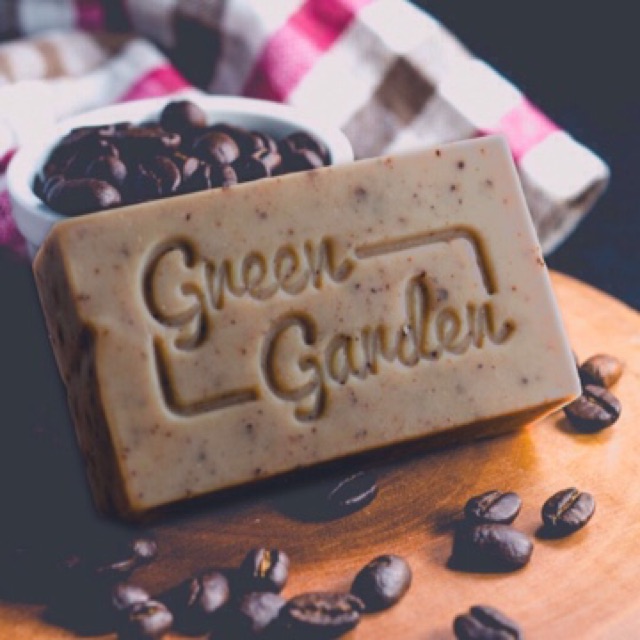 100gr Xà phòng handmade Green Garden Cofee Tẩy tế bào chết sạch sáng da | BigBuy360 - bigbuy360.vn