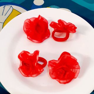 Sét 2 Cột tóc vải đính hoa hồng (được chọn màu)