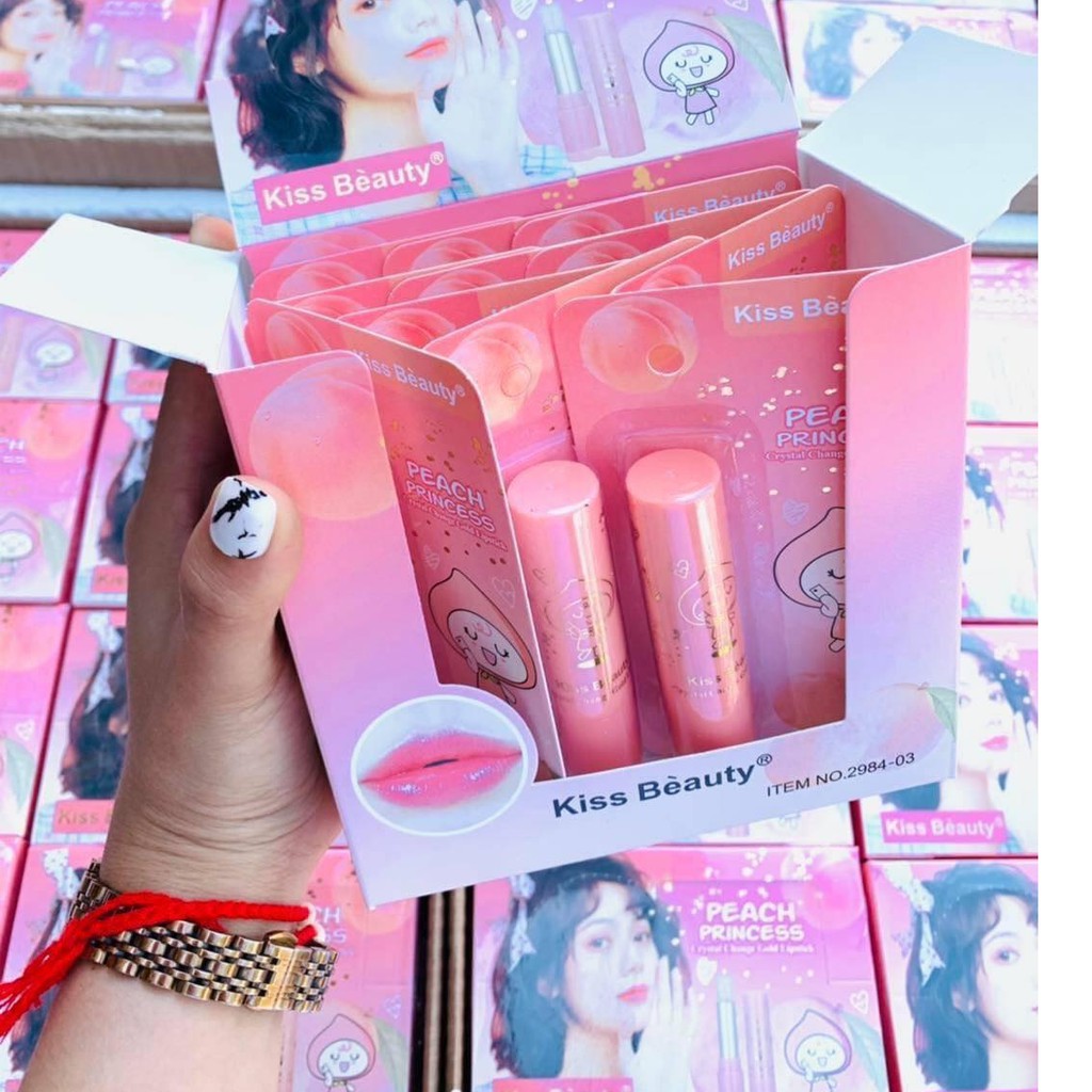 Son Dưỡng Môi Màu Đào Peach Kiss Beauty - Giúp đôi môi căng mọng Ms:2984-03