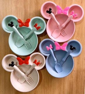 BÁT ĂN DẶM LÚA MẠCH MICKEY - TẶNG KÈM THÌA , DĨA