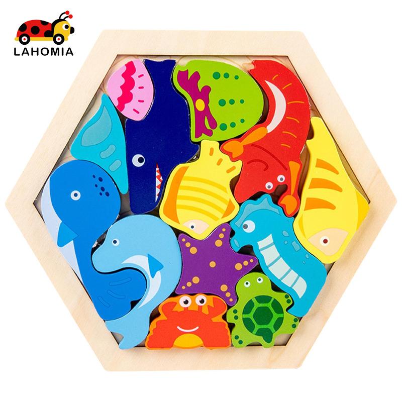 LAHOMIA Set đồ chơi xếp hình bằng gỗ cho bé