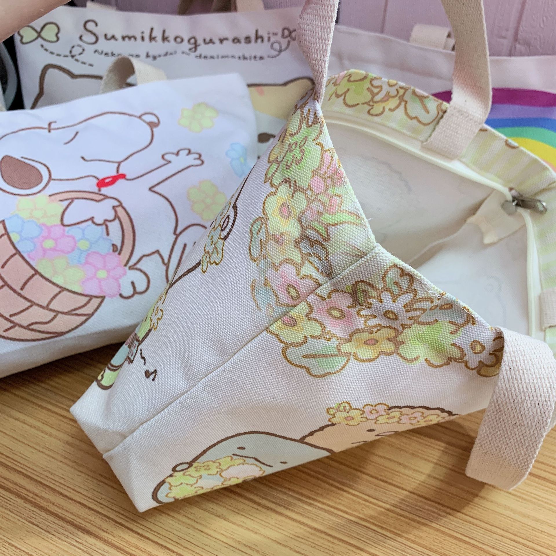 Túi Vải Canvas Đựng Hộp Cơm Trưa Họa Tiết Hoạt Hình Nhật Bản Dễ Thương Tiện Dụng | BigBuy360 - bigbuy360.vn