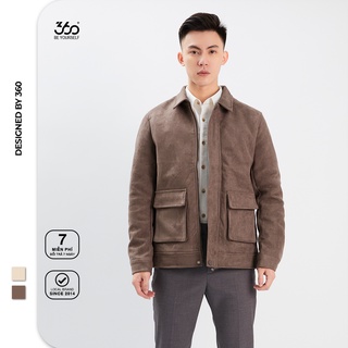 Áo khoác da lộn nam cổ bẻ 360 boutique sang trọng, phong cách - adltk203
