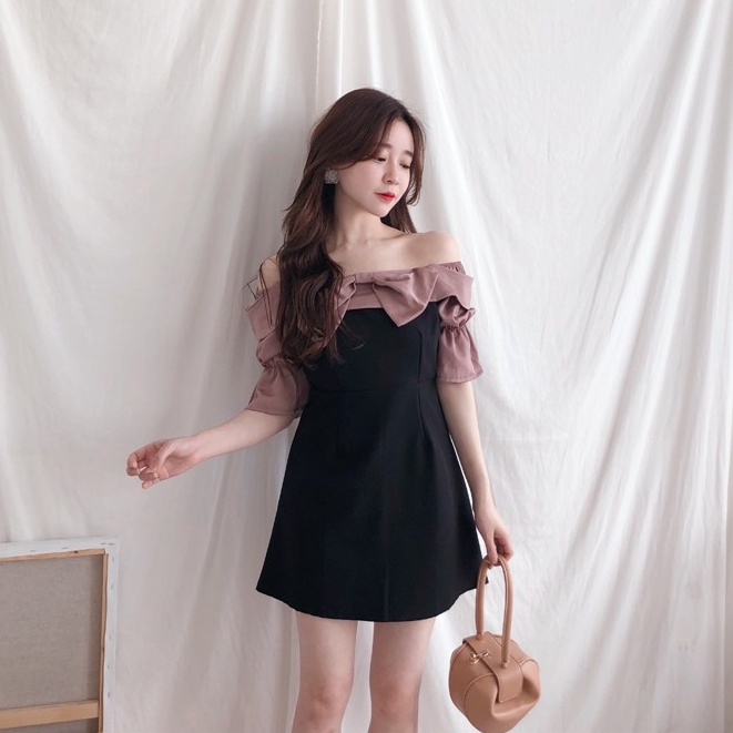 Đầm chữ a trễ vai mini Emilyshop