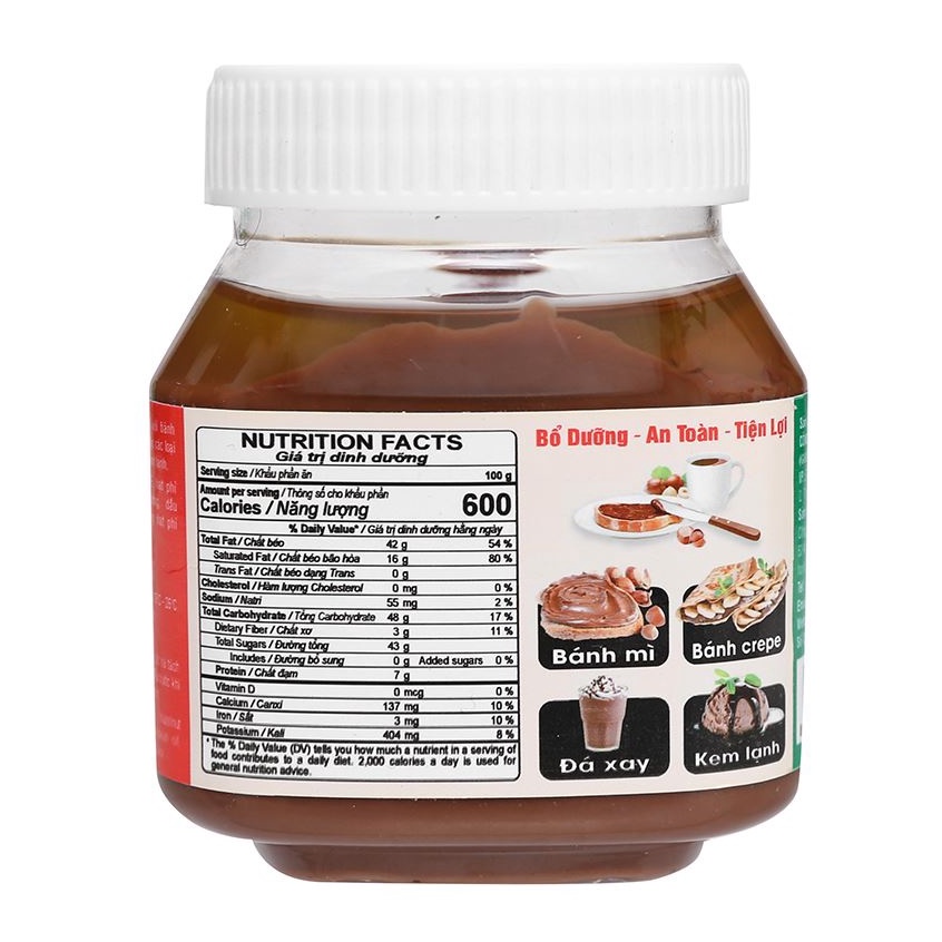 Bơ hạt phỉ cacao Golden Farm hàng chính hãng, dùng phết bánh mì, xay sinh tố