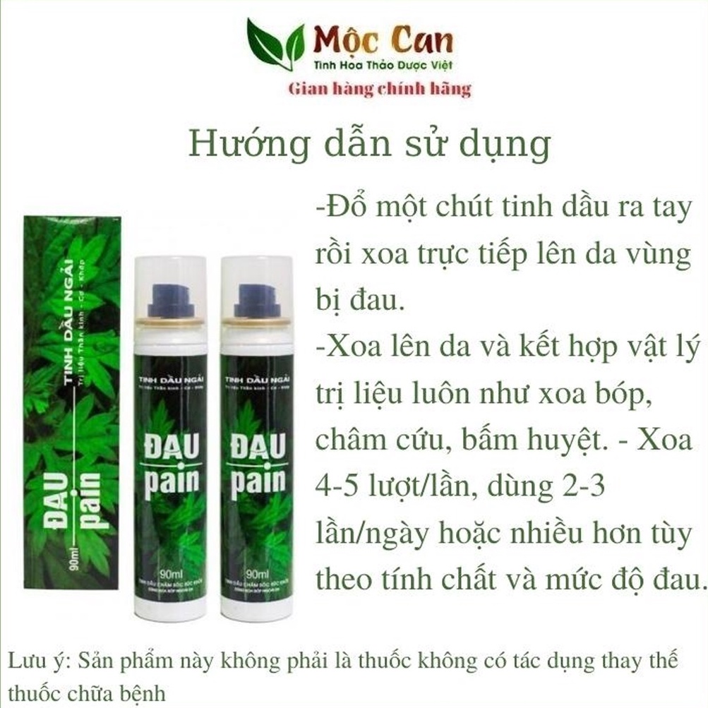 Dầu ngải cứu xoa bóp xương khớp Pain Oil hỗ trợ đau mỏi vai gáy, sưng cơ 90ml