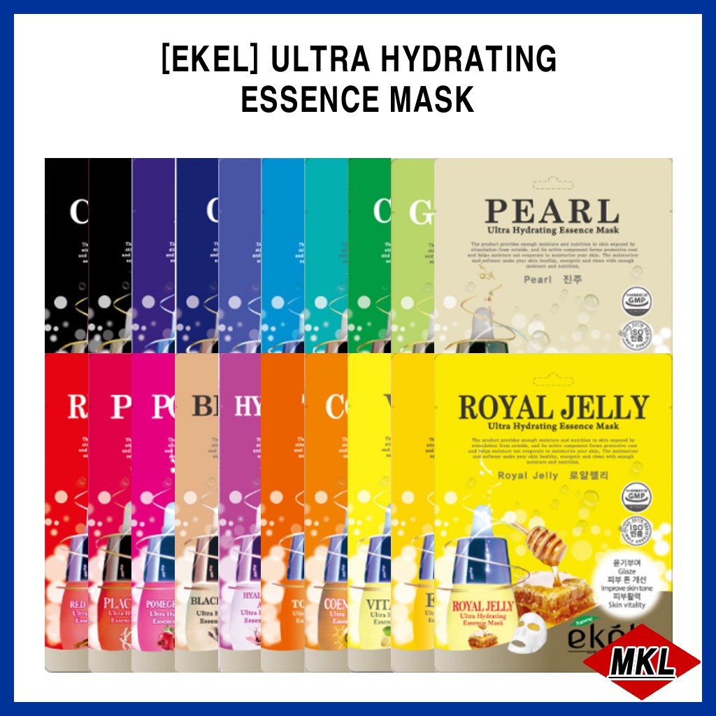 Mặt Nạ Tinh Chất Dưỡng Ẩm Da EKEL 20 Loại Tùy Chọn