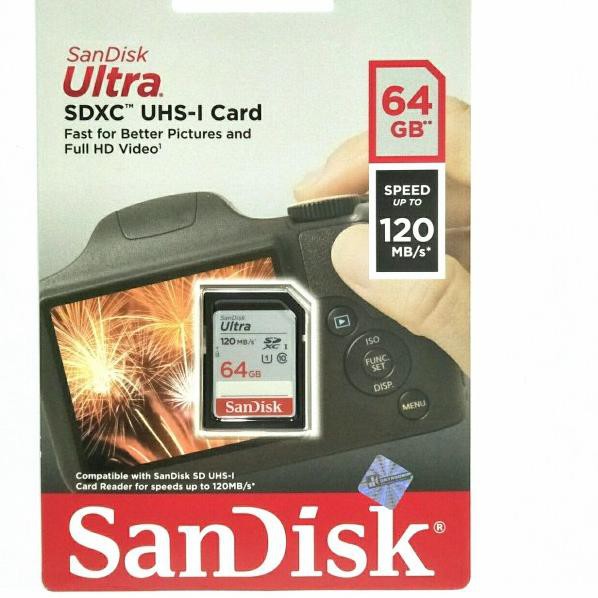 Thẻ Nhớ Sandisk Sdcard Ultra 64gb 120mb / S - Sd 64 Gb 120mbps | BigBuy360 - bigbuy360.vn