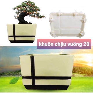 Khuôn chậu vuông 20 nhựa ABS có lòng trong ( tặng thêm chốt nhựa bn