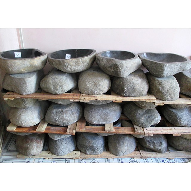 Chậu lavabo đá cuội tự nhiên,  chậu rửa mặt bằng đá cuội | BigBuy360 - bigbuy360.vn