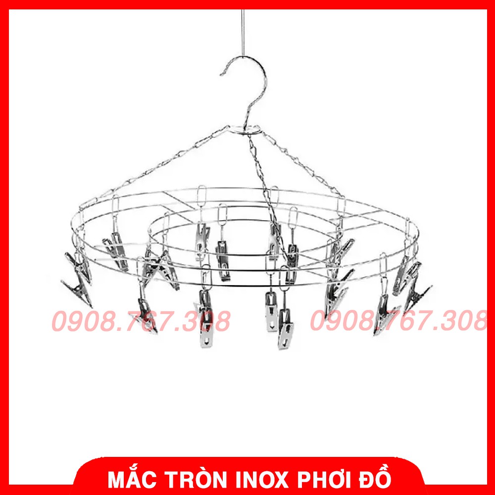 Mắc Inox Tròn Kẹp Phơi Đồ Tiện Dụng Cho Bé - Loại 20 (Inox mỏng) - BTT00621