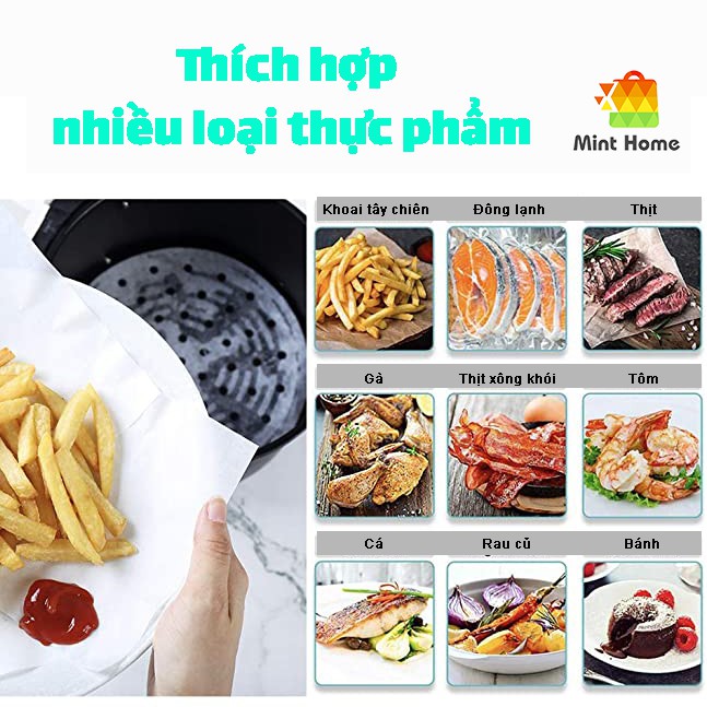 Giấy nến đục lỗ cho nồi chiên không dầu, giấy thấm dầu ăn nhiều size | WebRaoVat - webraovat.net.vn