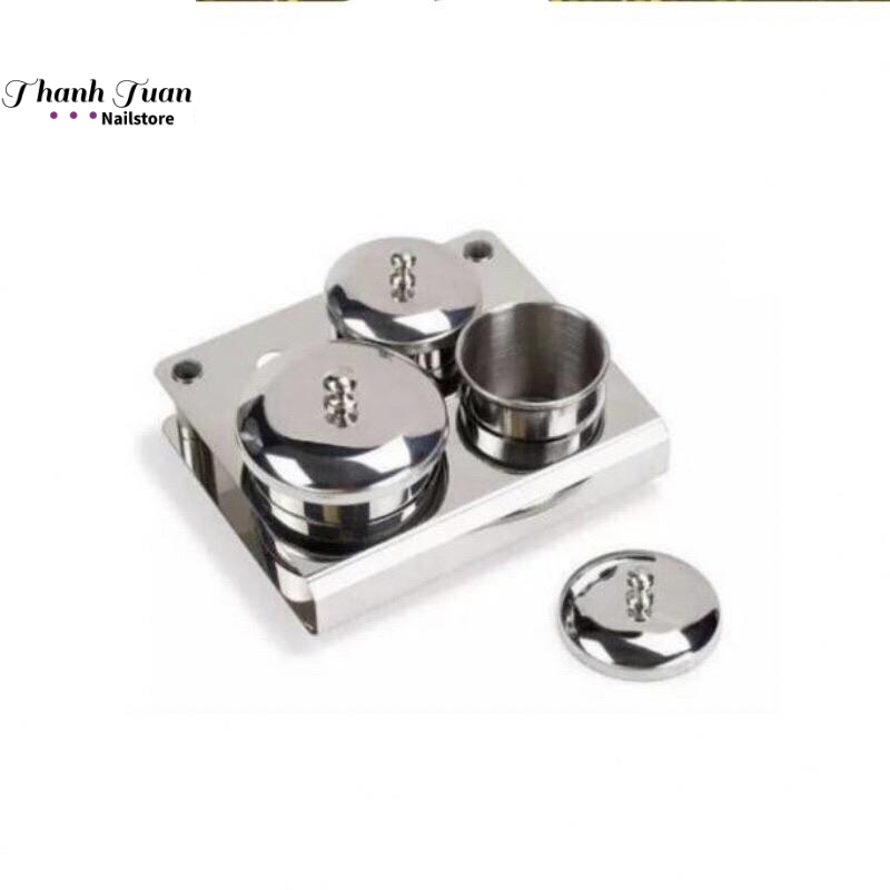 Bộ NỒI INOX đựng lưu huỳnh có sẵn 2 loại 3 và 5   - Phụ kiện đồ nail