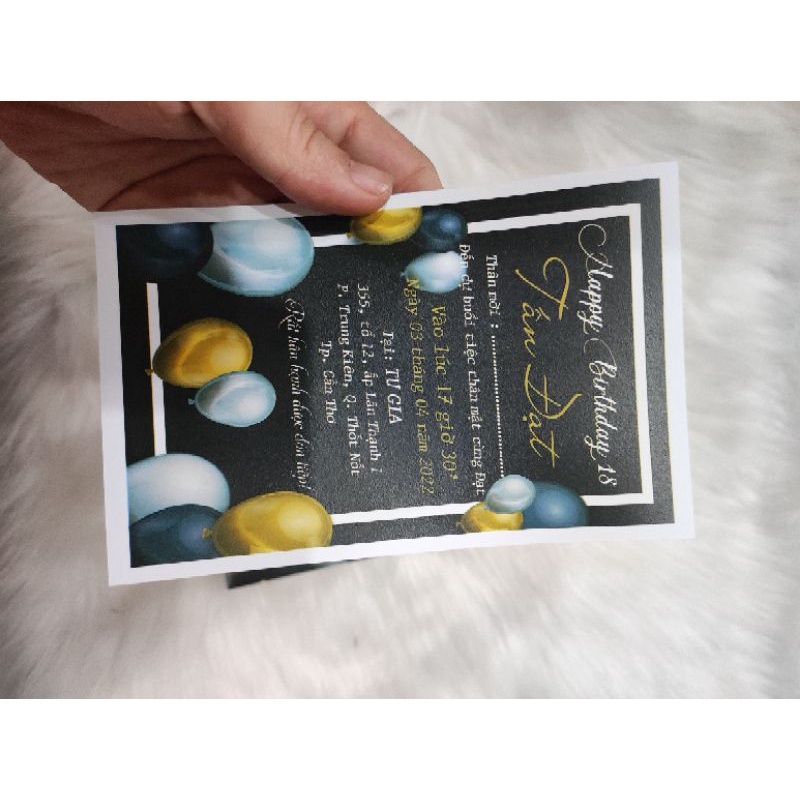 Thiệp sinh nhật người lớn. Tone đen