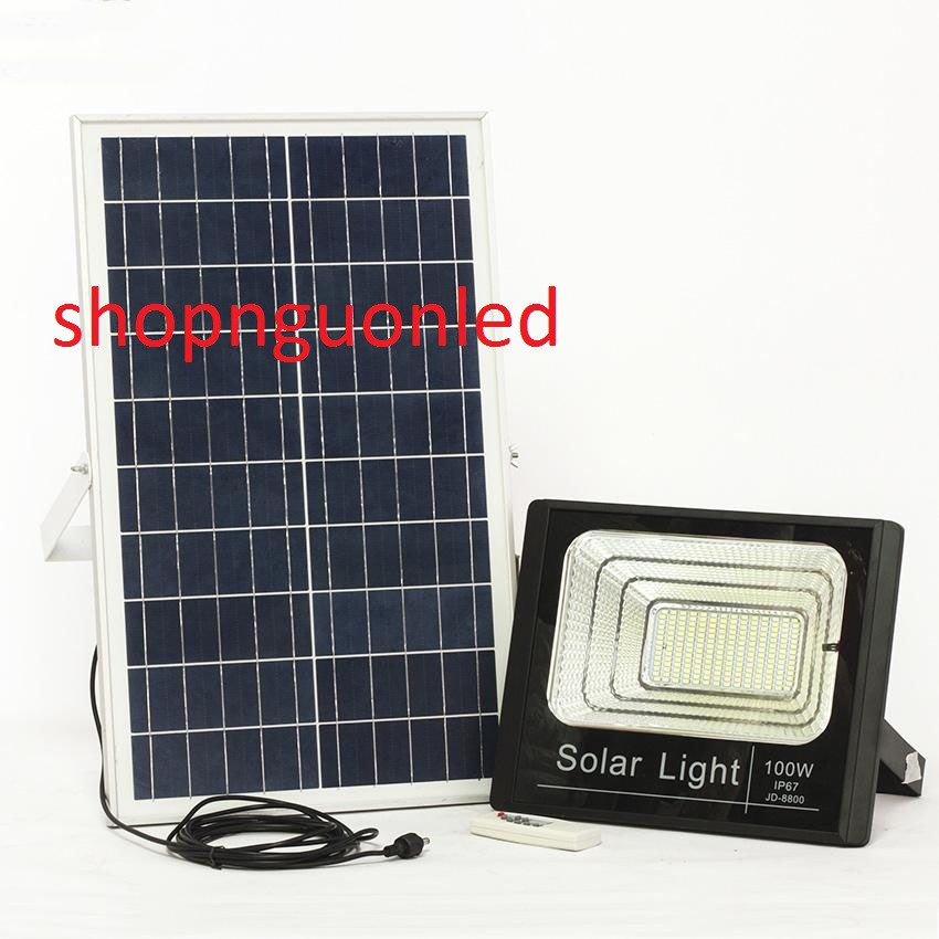 Solar Light 100W, Đèn pha năng lượng mặt trời 60W (NÊN MUA) Loại Tốt, dùng chiếu sáng banner biển hiệu quảng cáo...