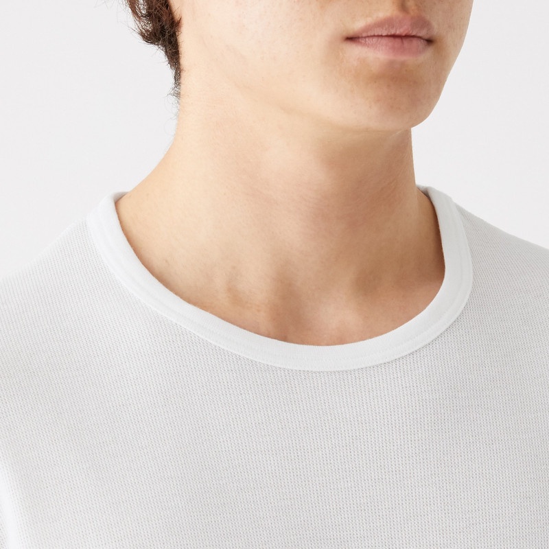 Muji Áo Thun Cotton Thoáng Khí Cổ Tròn