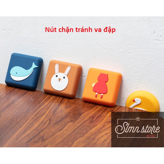 Nút chặn cửa bằng cao su CUTE, miếng nhựa đệm sau cửa giảm tiếng động, chống shock. GIAO NGẪU NHIÊN