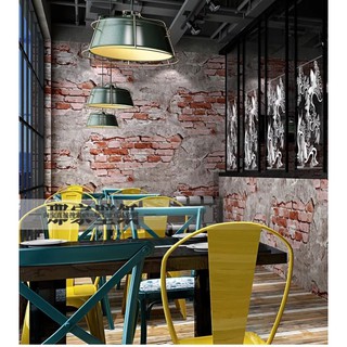 1 mét giấy dán tường tường gạch chưa tô - khổ rộng 45cm có keo sẵn