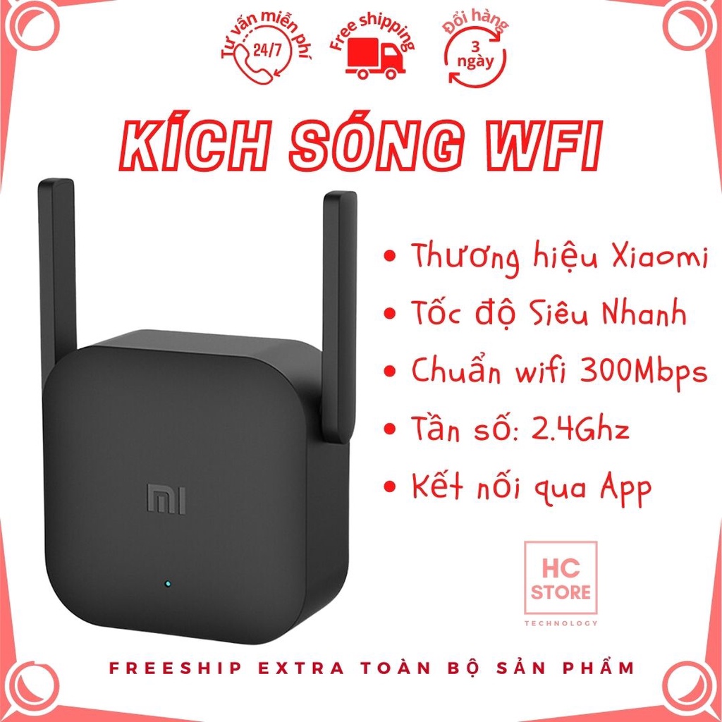 Kích Sóng Wifi Xiaomi Repeater Pro 2 râu ăng ten, phát xuyên tường , thu phát mở rộng , khuếch đại , băng tần rộng