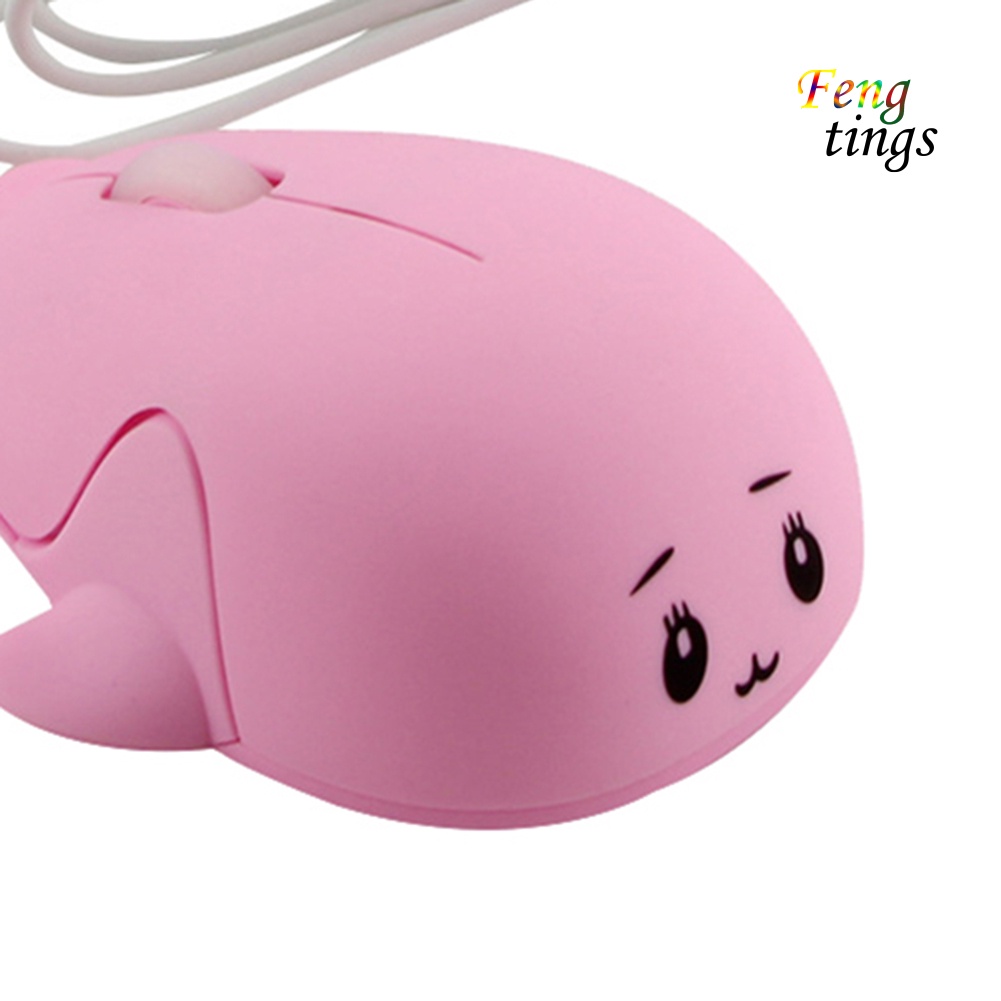 Chuột Quang Gaming Có Dây 1200dpi Hình Cá Voi Dễ Thương