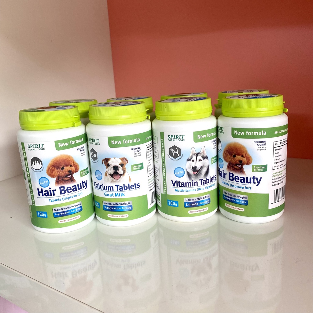 Vitamin Spirit bổ sung canxi, vitamin tổng hợp, dưỡng lông cho chó (lọ 160gram)