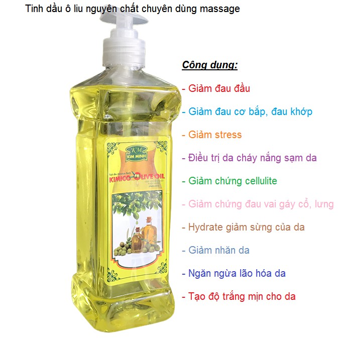 Dầu nền olive không mùi 1000ml dầu massage body