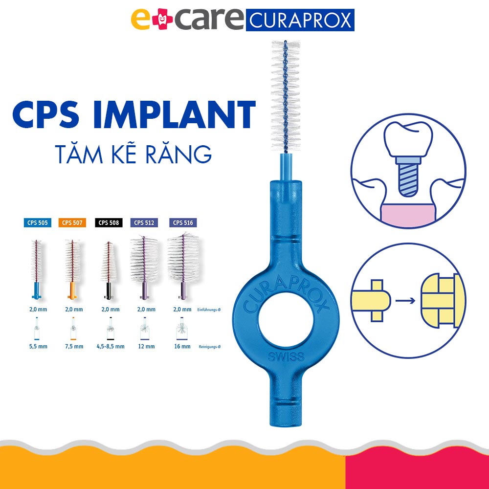 Tăm chải kẽ răng cấy ghép Curaprox CPS Implant Thụy Sĩ