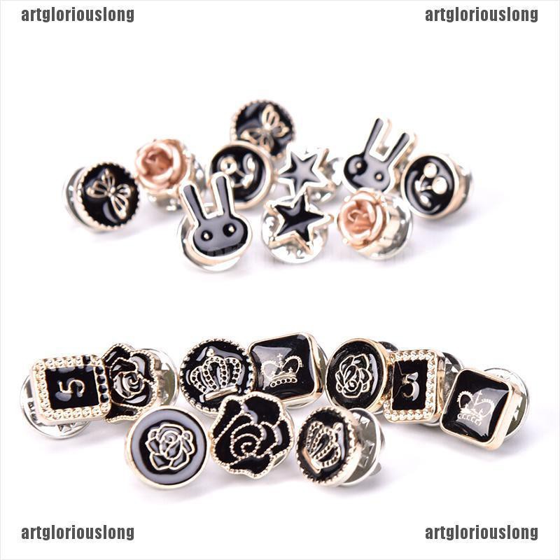 Set 10 Nút Cài Áo Hình Bông Hoa Đính Ngọc Trai Nhân Tạo Thời Trang