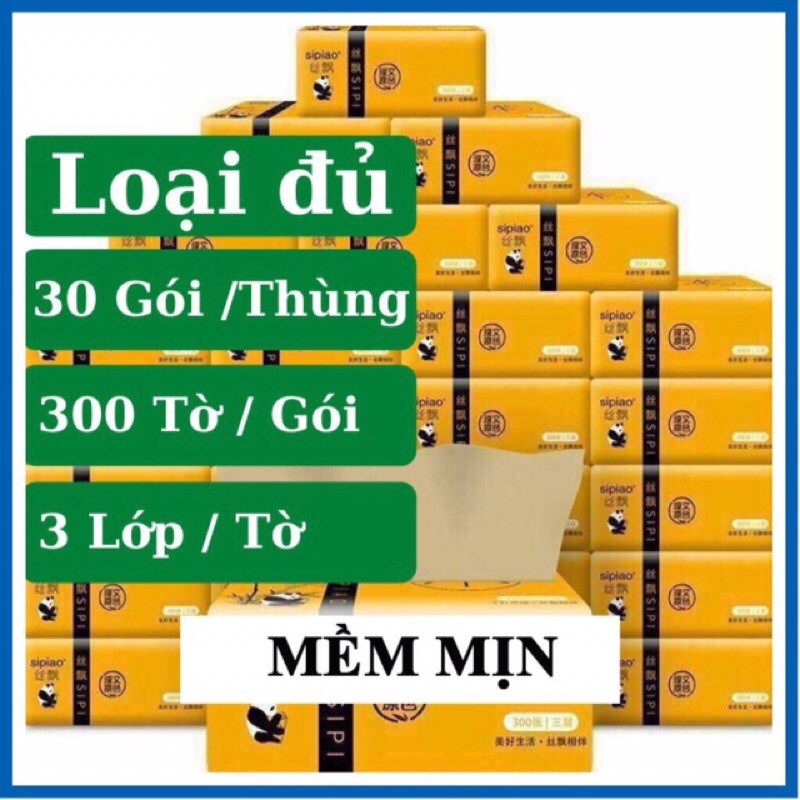 Giấy Ăn Gấu Trúc SIPIAO💖FREE SHIP💖Thùng 30 Gói, Hàng Nội Địa Loại 1