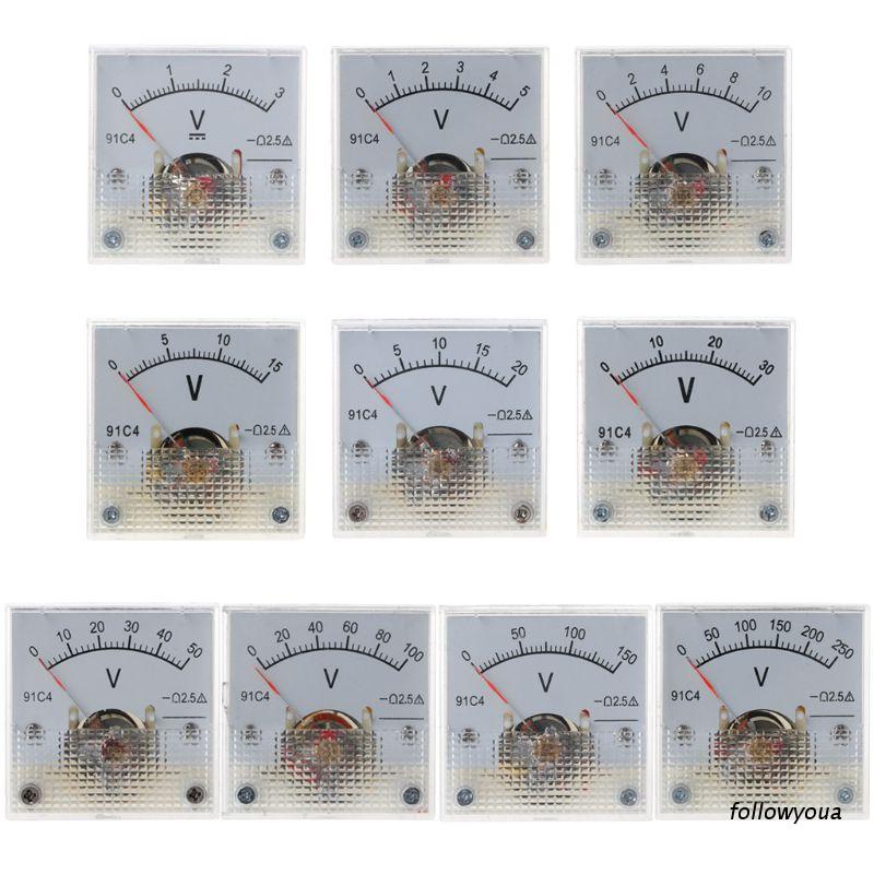 Vôn kế 91c4 Dc 3 / 5 / 10 / 15 / 20 / 30 / 50 / 100 / 150 / 250v chất lượng cao chuyên dụng