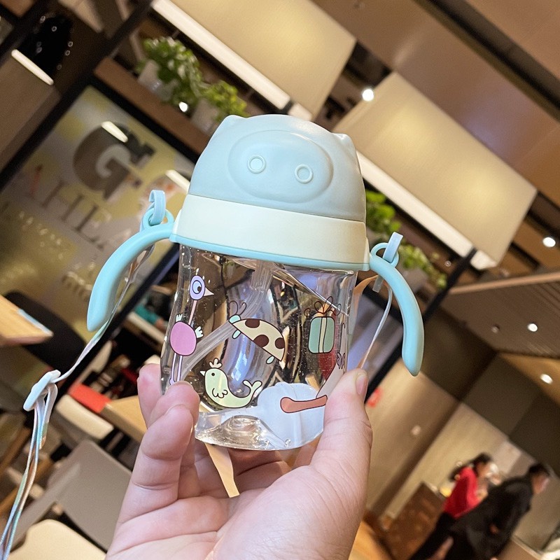 Bình nước LỢN có vòi chống sặc cho bé mới tập uống