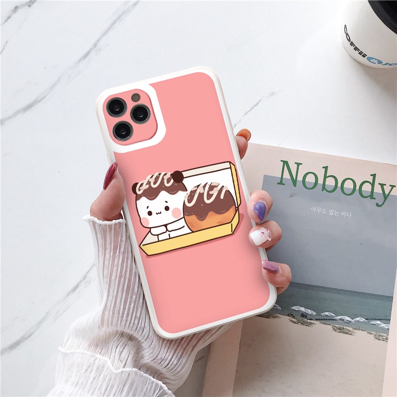 ỐP IPHONE BẢO VỆ CAM  vuông cạnh ốp lưng 12 pro max Bánh chú mèo  full case 6 đến 13promax tr1122