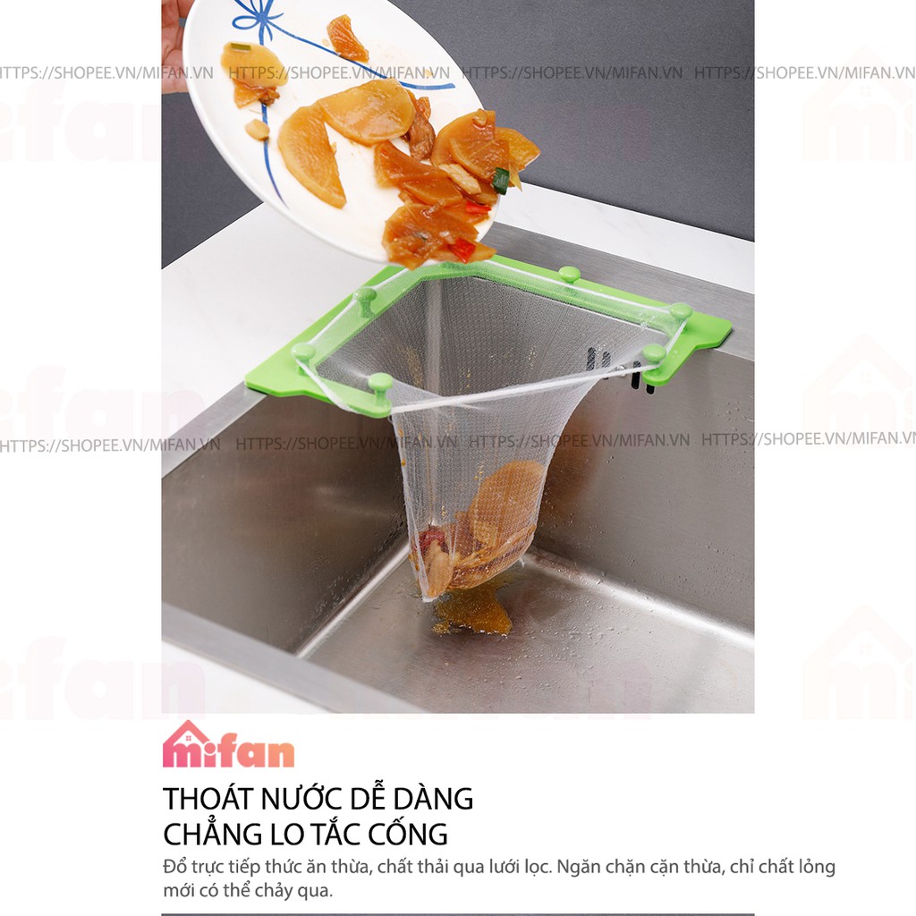 Giá Lưới Lọc Thức Ăn Thừa - Túi Lọc Rác Bồn Rửa Chén Bát - Khung nhựa ABS chất lượng cao.abin