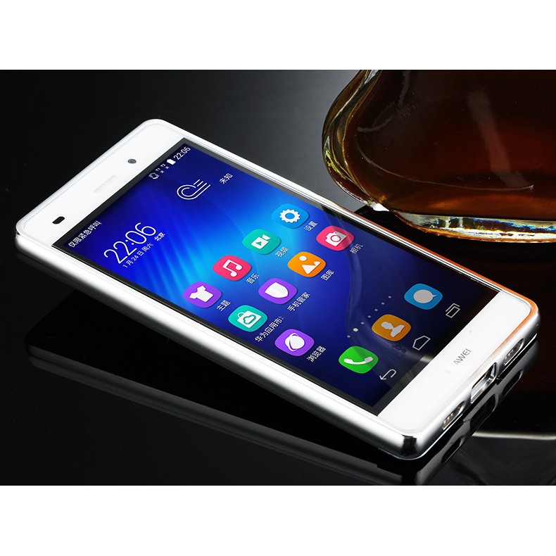 [Giá rẻ nhất ] Ốp lưng Huawei Ascend P8 Lite tráng gương viền kim loại