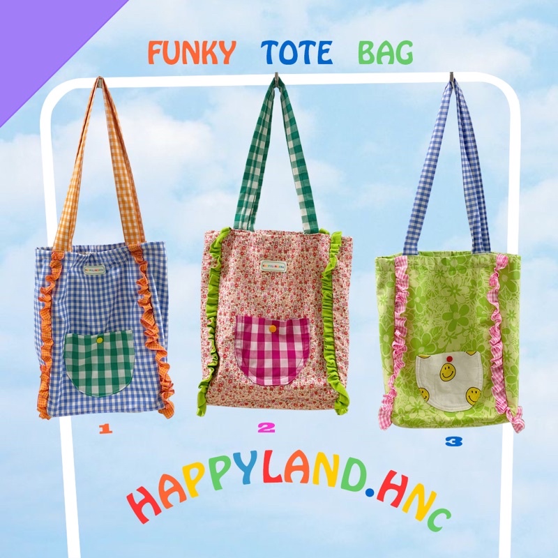 Tote bag mix màu vui vẻ