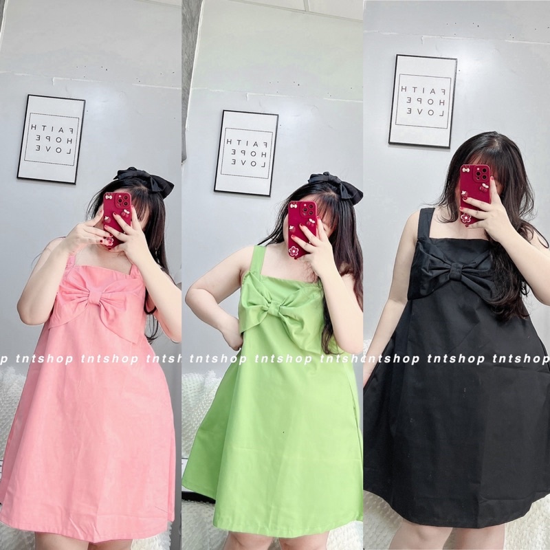 ĐẦM 2 DÂY KAKI NƠ TO [ TNT SHOP BIGSIZE 60kg 90kg ]