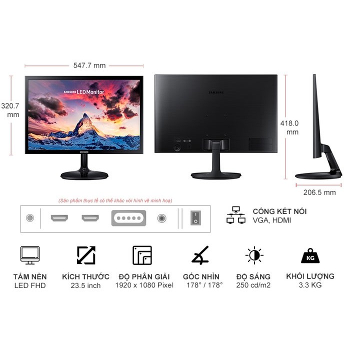 Màn Hình Samsung LS24F354FHE 24inch FULL HD/FreeSync Màn Hình Phẳng